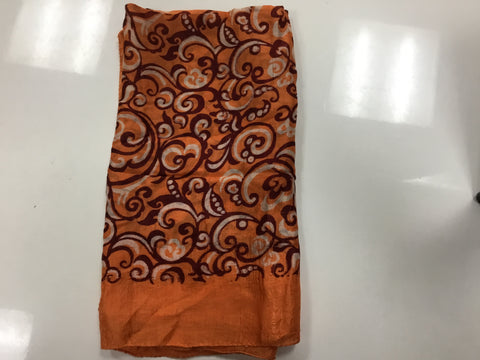 Orange printed silk scarf