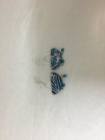 Blue Basket Earrings