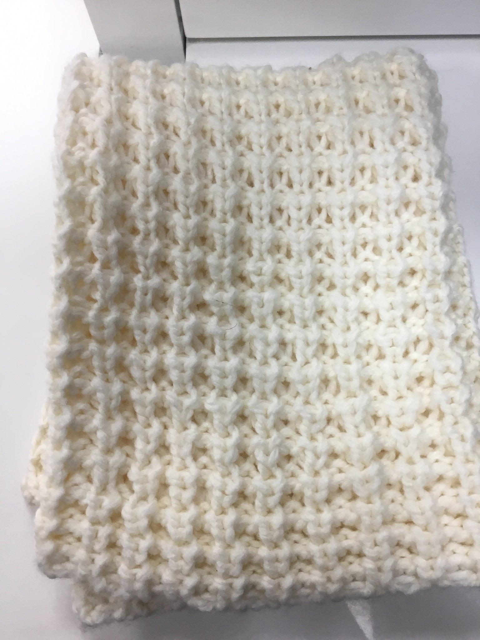 White knitted shawl