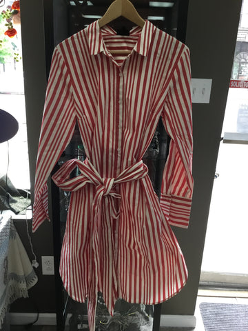 Red white striped dress