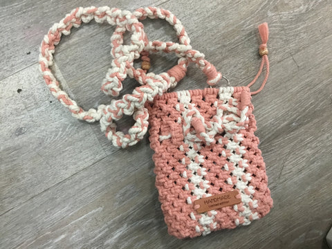 Pink Macrame Purse