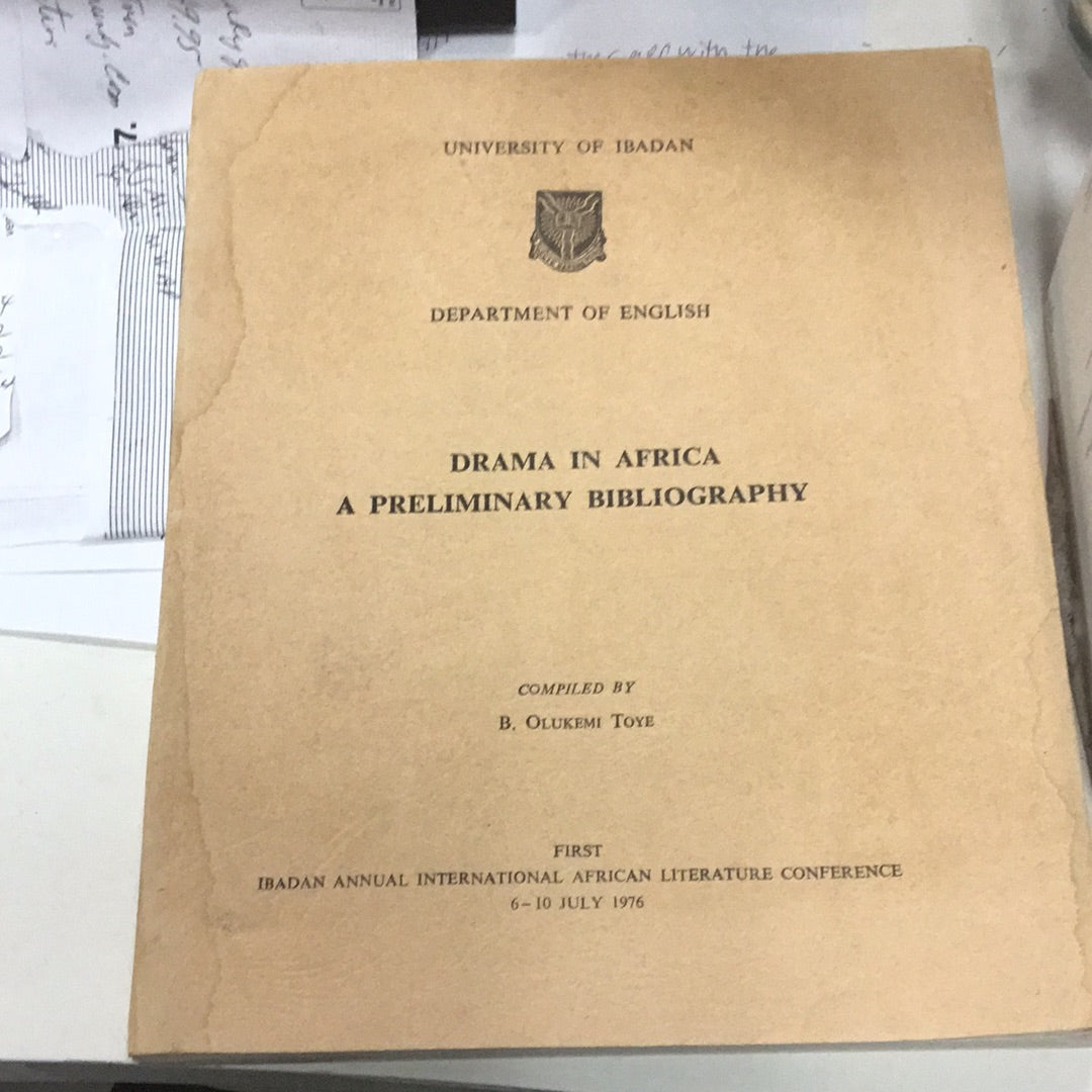 Drama in Africa A Preliminary Bibliography