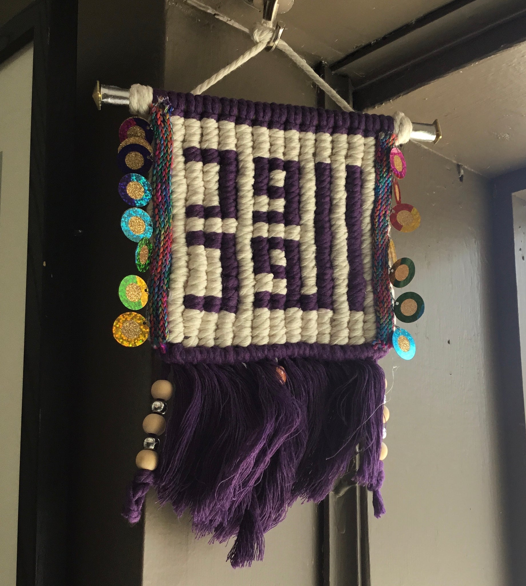 Purple & White Arabic Macrame