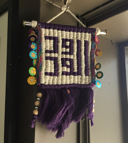 Purple & White Arabic Macrame