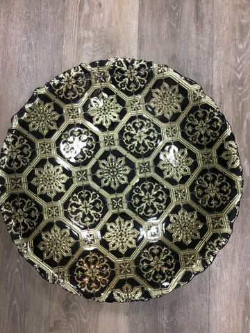 Large black and gold bowl