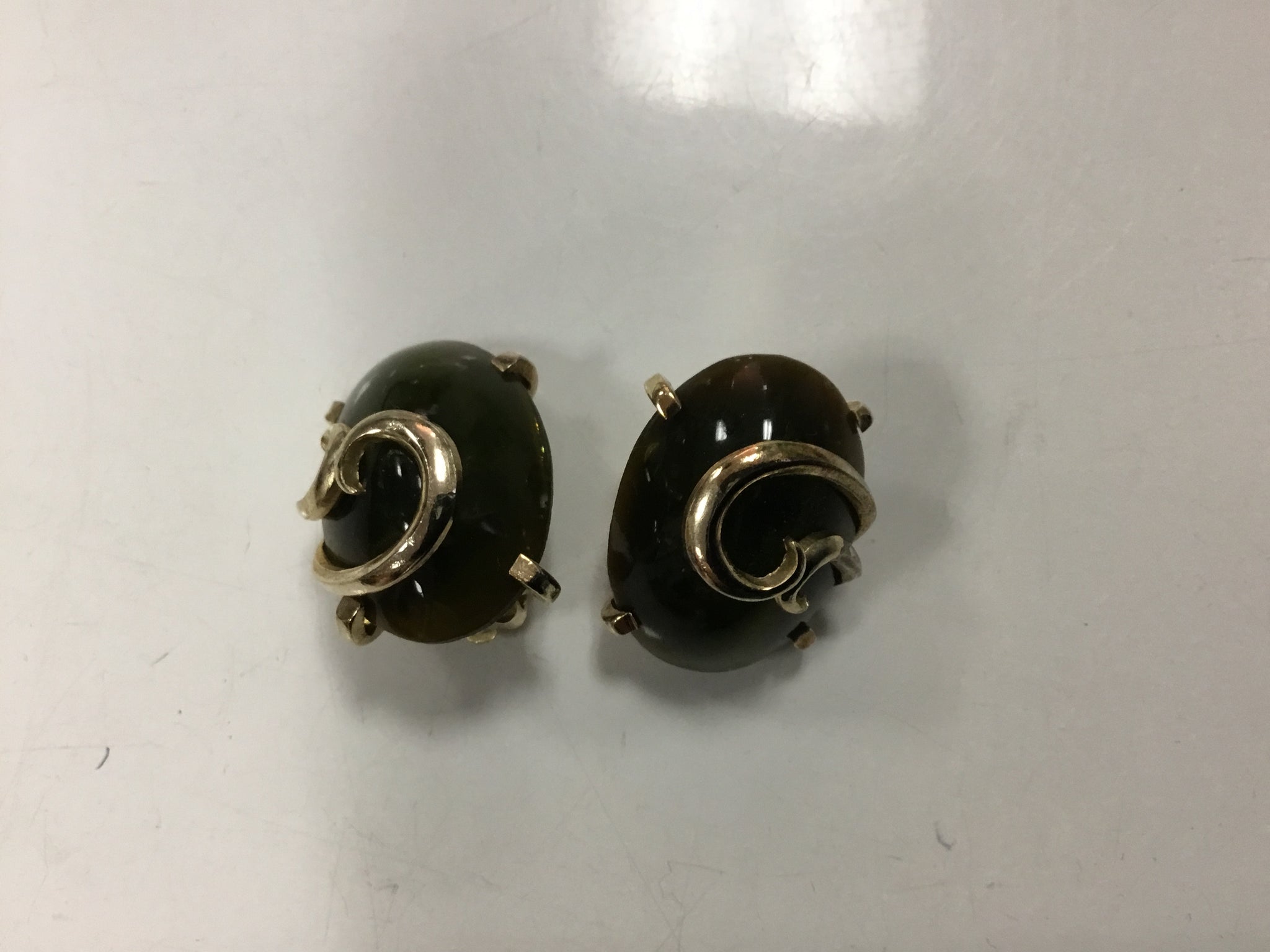 Green stoned earrings