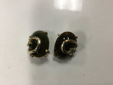 Green stoned earrings