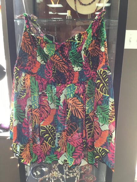 Multi colored tube top