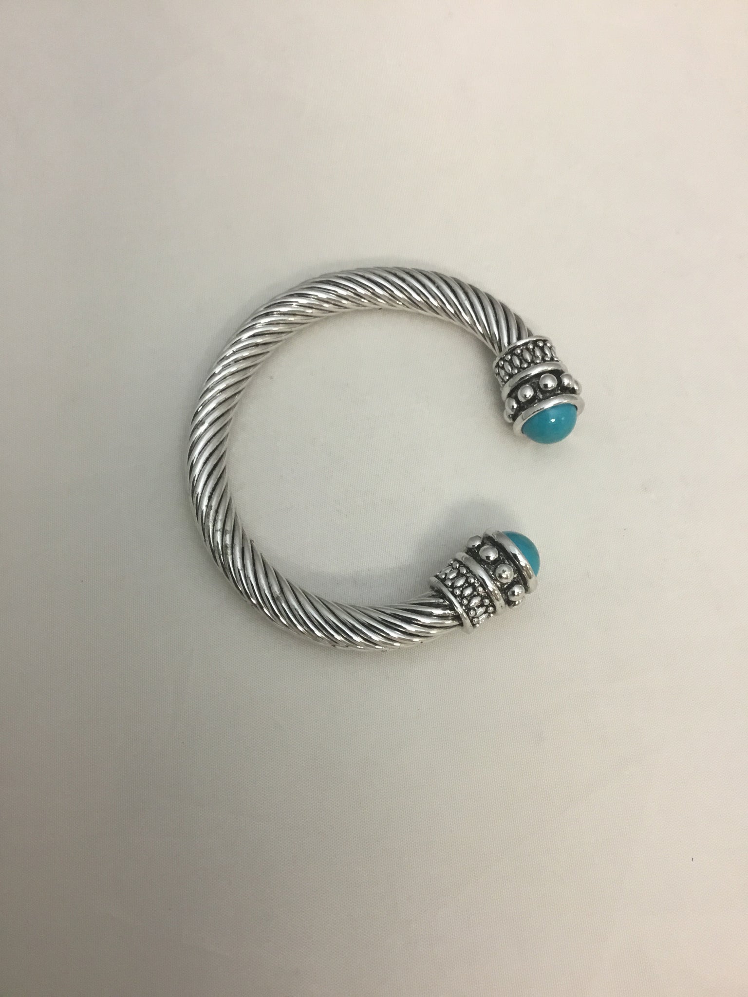 Metal Bracelet with Blue Stone