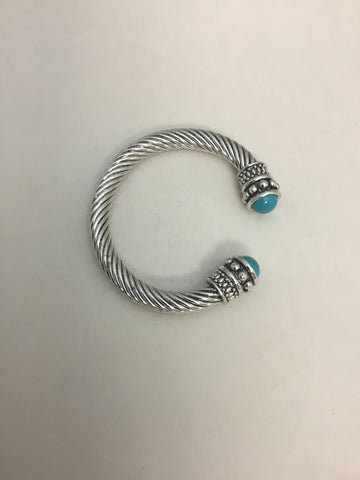 Metal Bracelet with Blue Stone