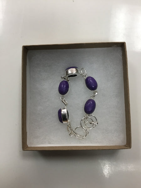 Silver stoned bracelet