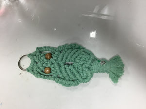 Aqua Macrame Keychain