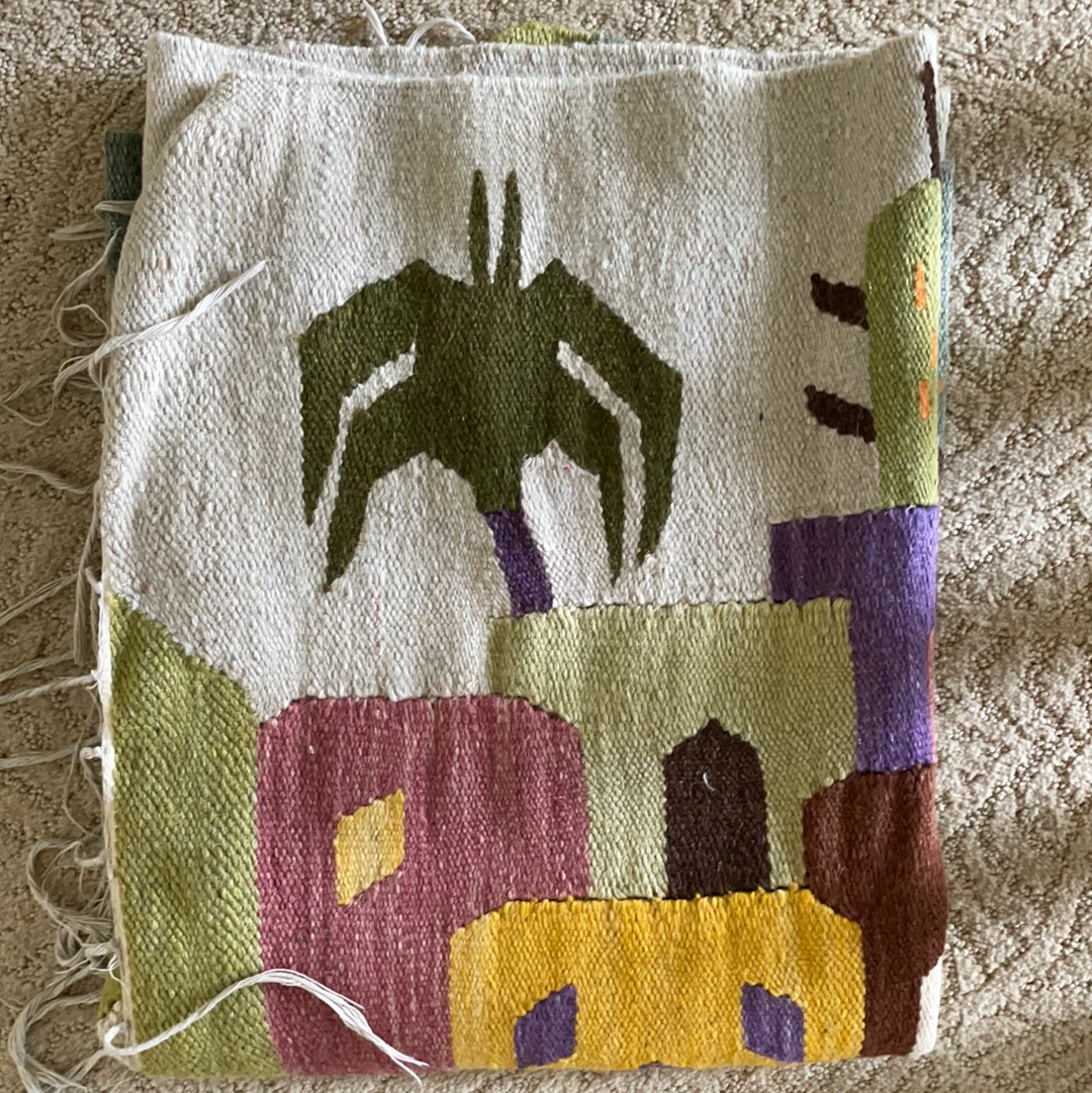 Egyptian handwoven rug with camel pictures