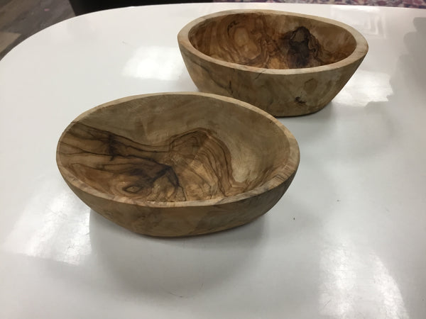 Oval wood containers set of 2