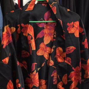 Black And Red Floral Robe