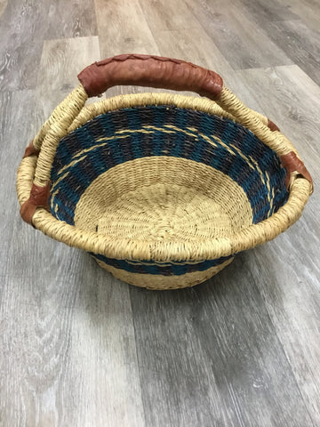 Beige Basket with Blue Details