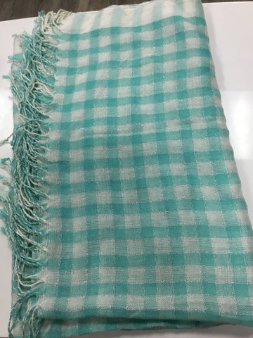 Turquoise plaid scarf