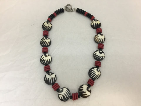 Coral and Bone Necklace