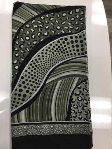 Green animal print scarf