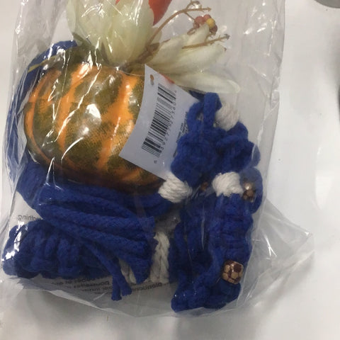 Blue Macrame with Pumpkin