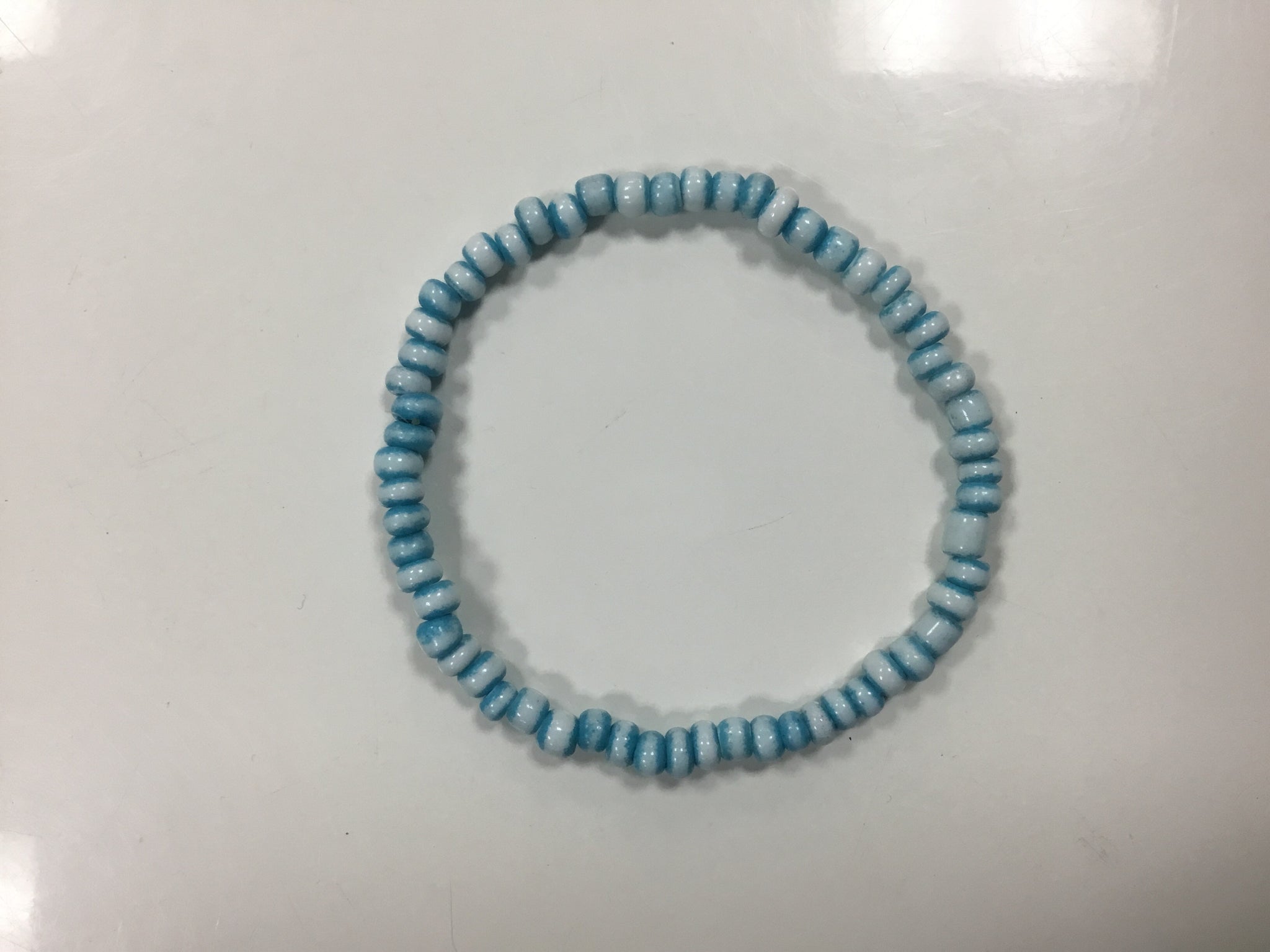 Blue bead bracelet