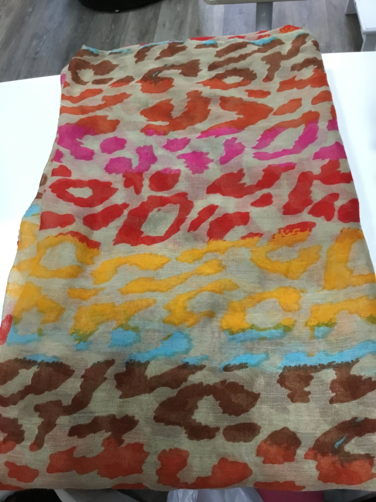 Rainbow colored scarf