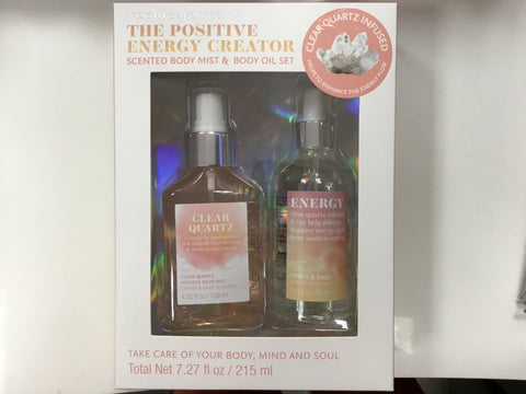 Positive energy scented body mist & body oil set