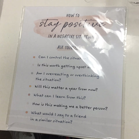 How to Stay Positive Poster