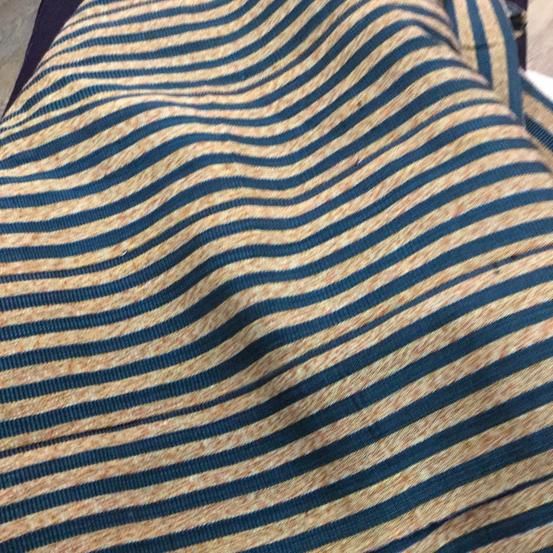 Blue striped table cloth