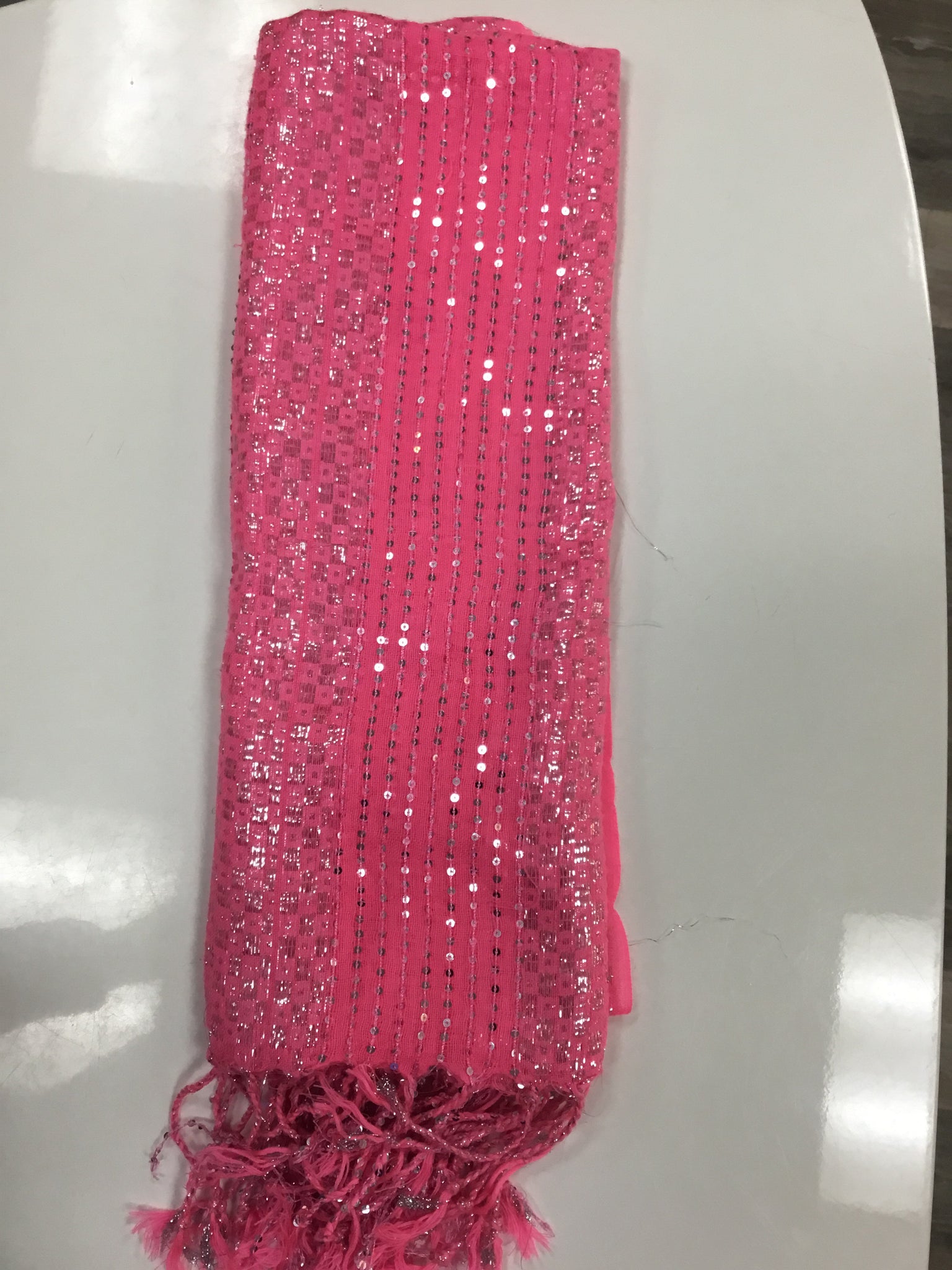 Glittery pink scarf