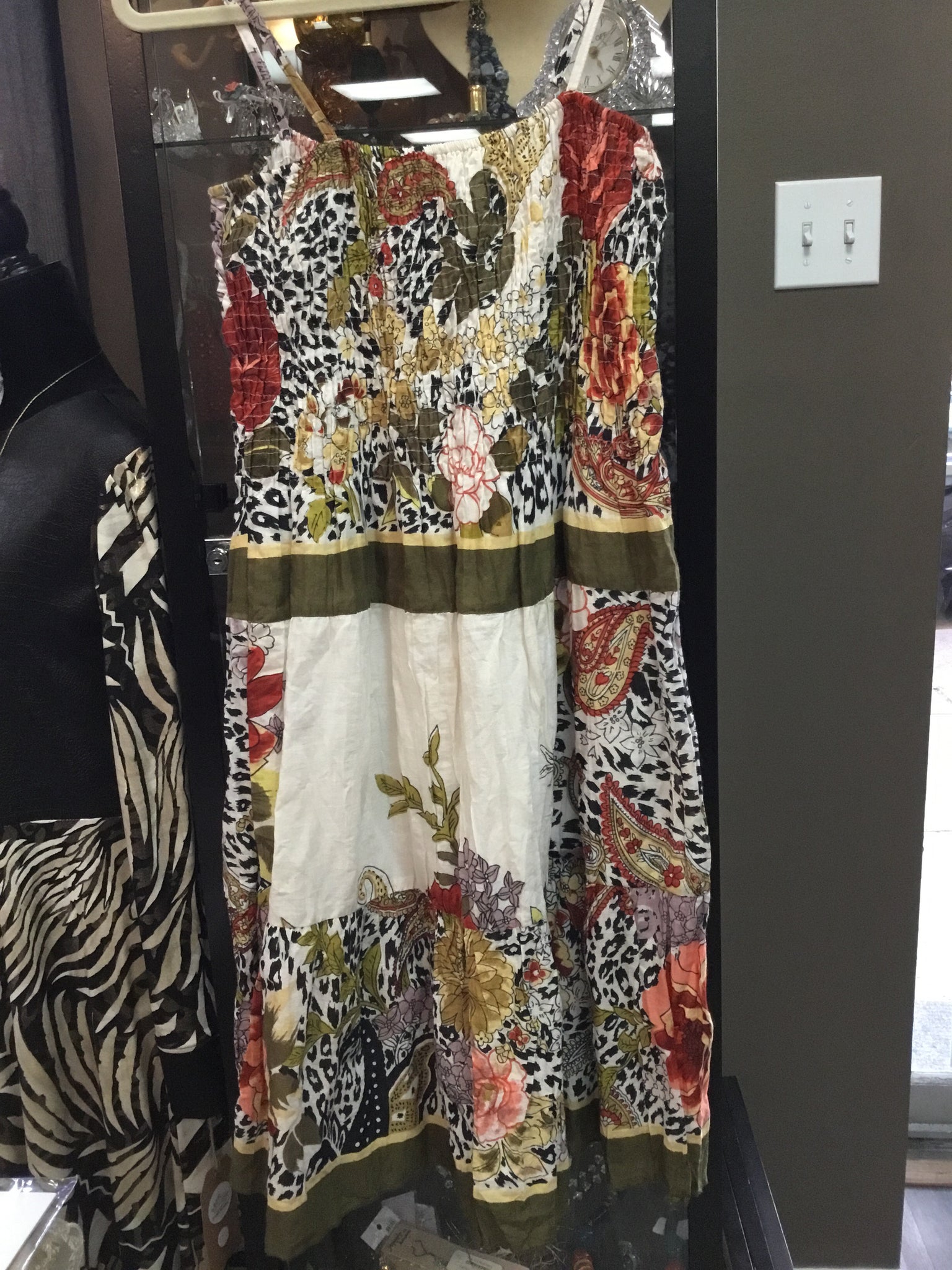 Floral printed cotton dress