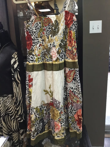 Floral printed cotton dress