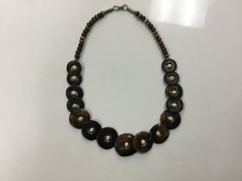 Brown bones rings necklace