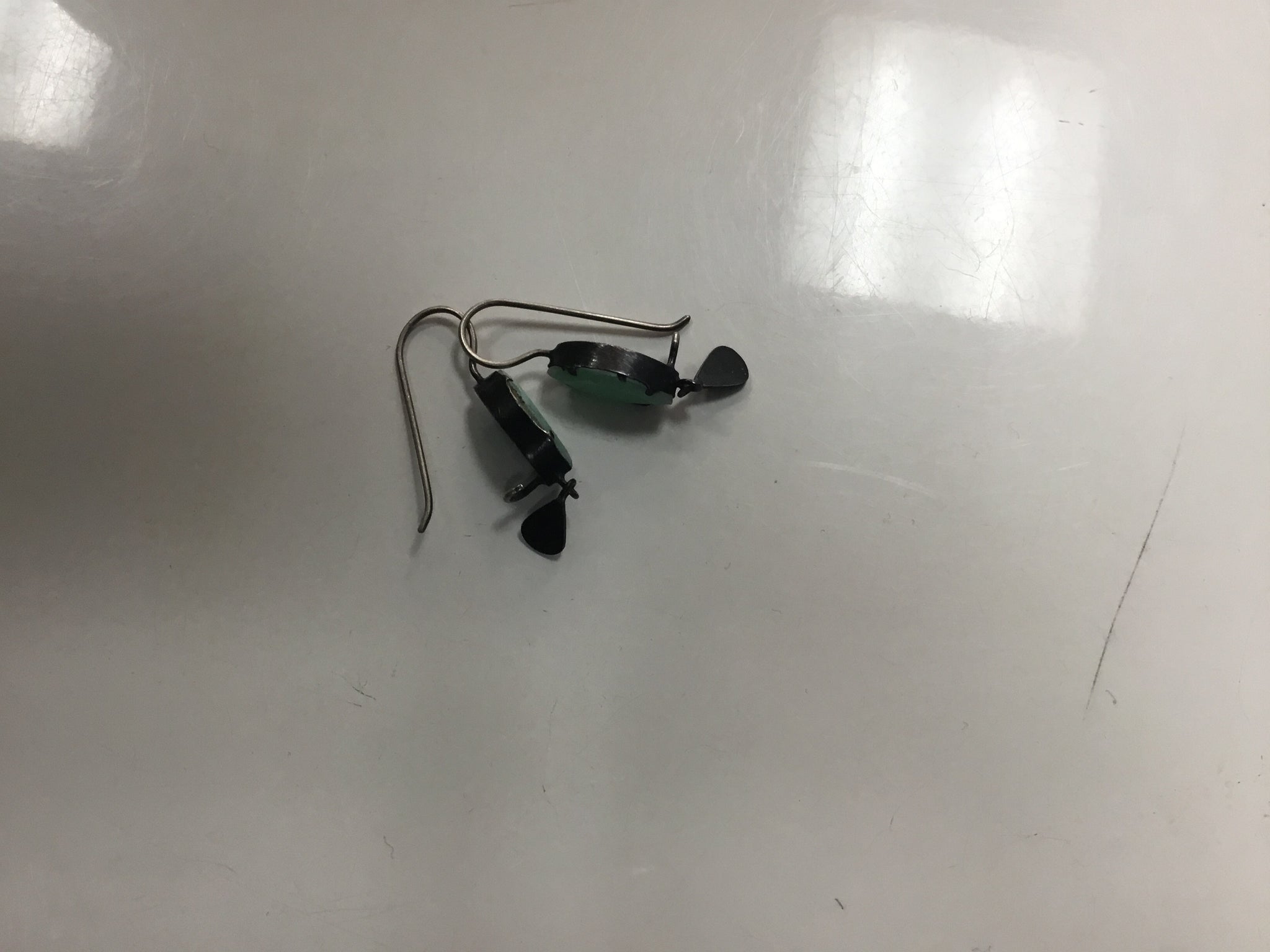 Green stoned earrings