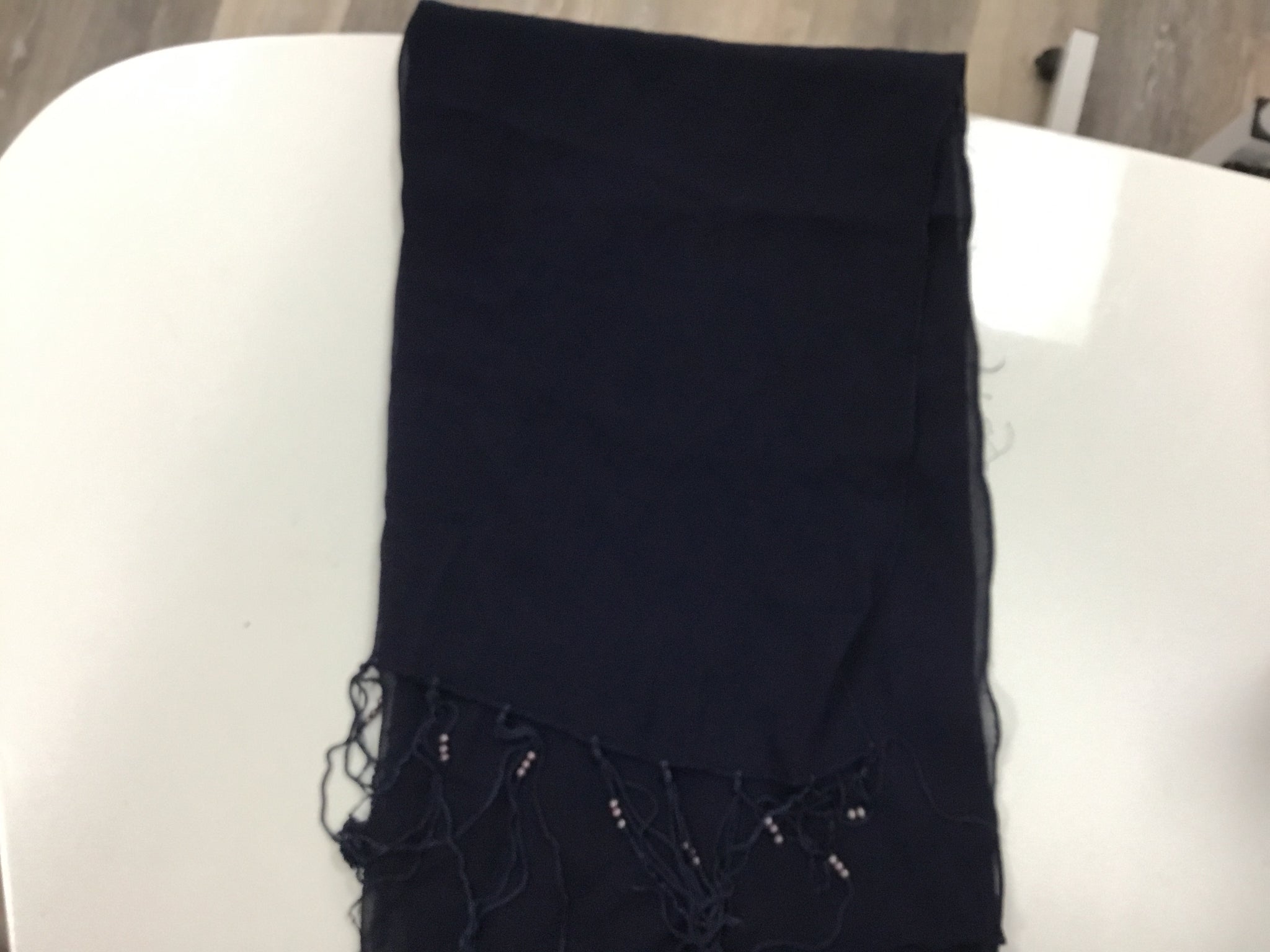 Navy beaded scarf