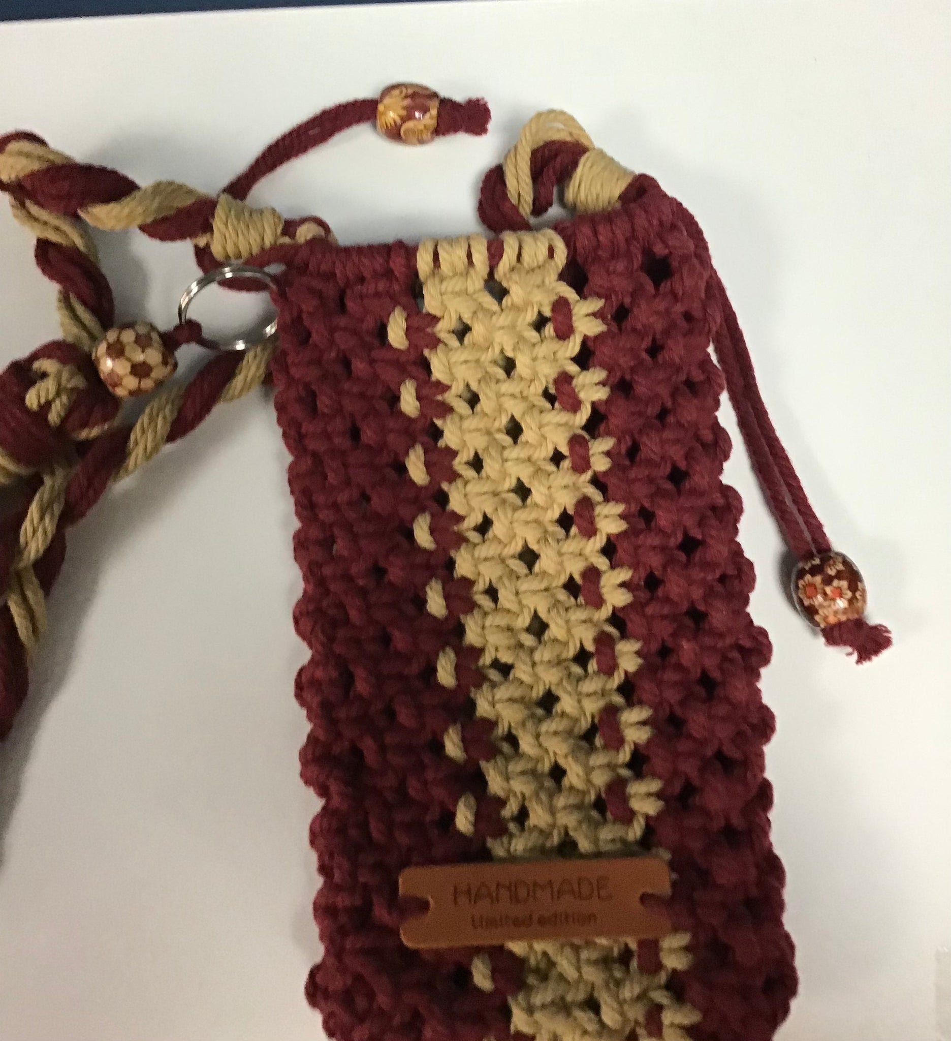 Hanging Red and Yellow Macrame