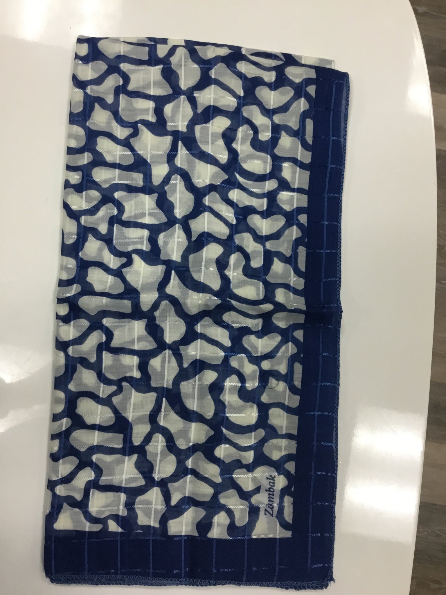 Blue printed scarf