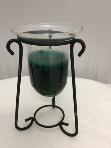 Green Candle & Holder