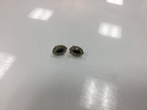 Black and white stoned earrings