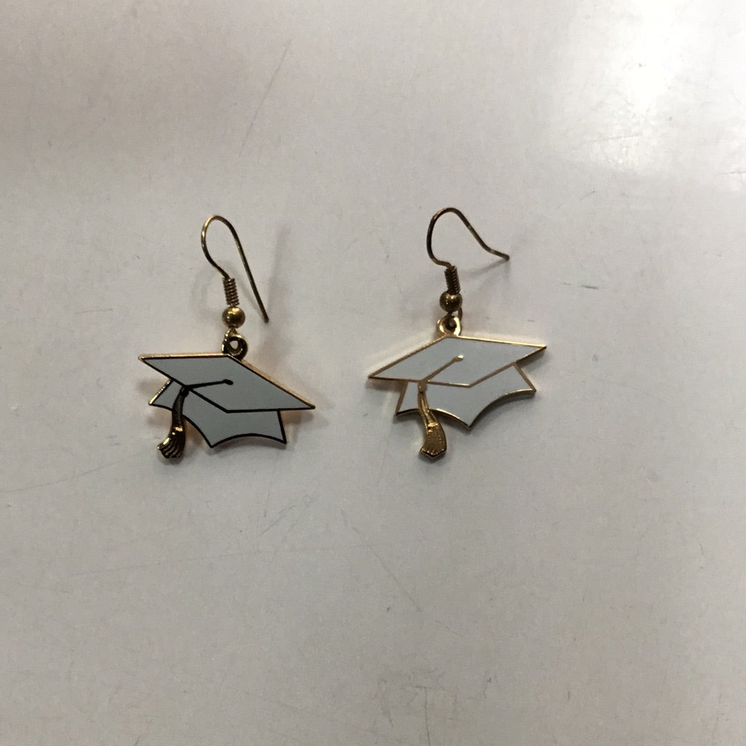 Gold Graduation Cap Earrings