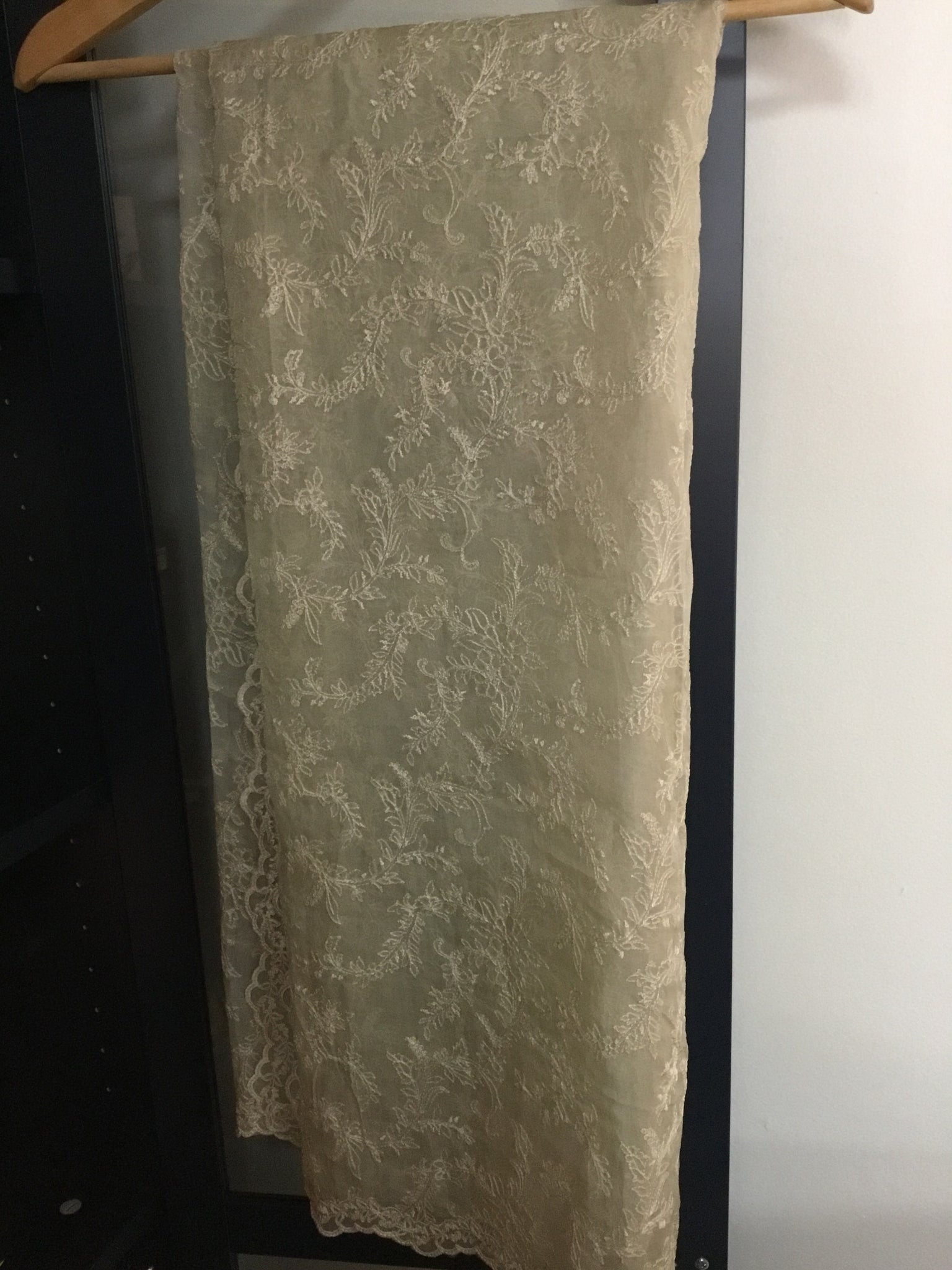 Sdesigns green embroidered shawl