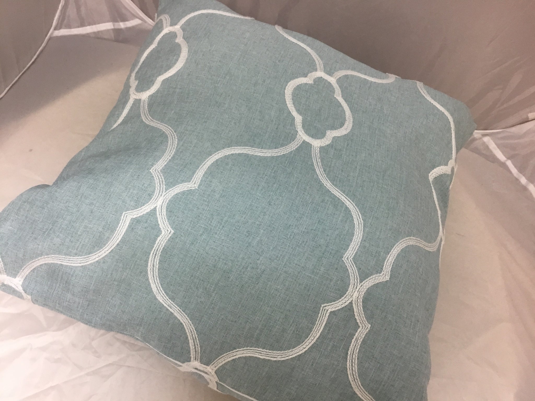 Light Blue Pillow with stripes