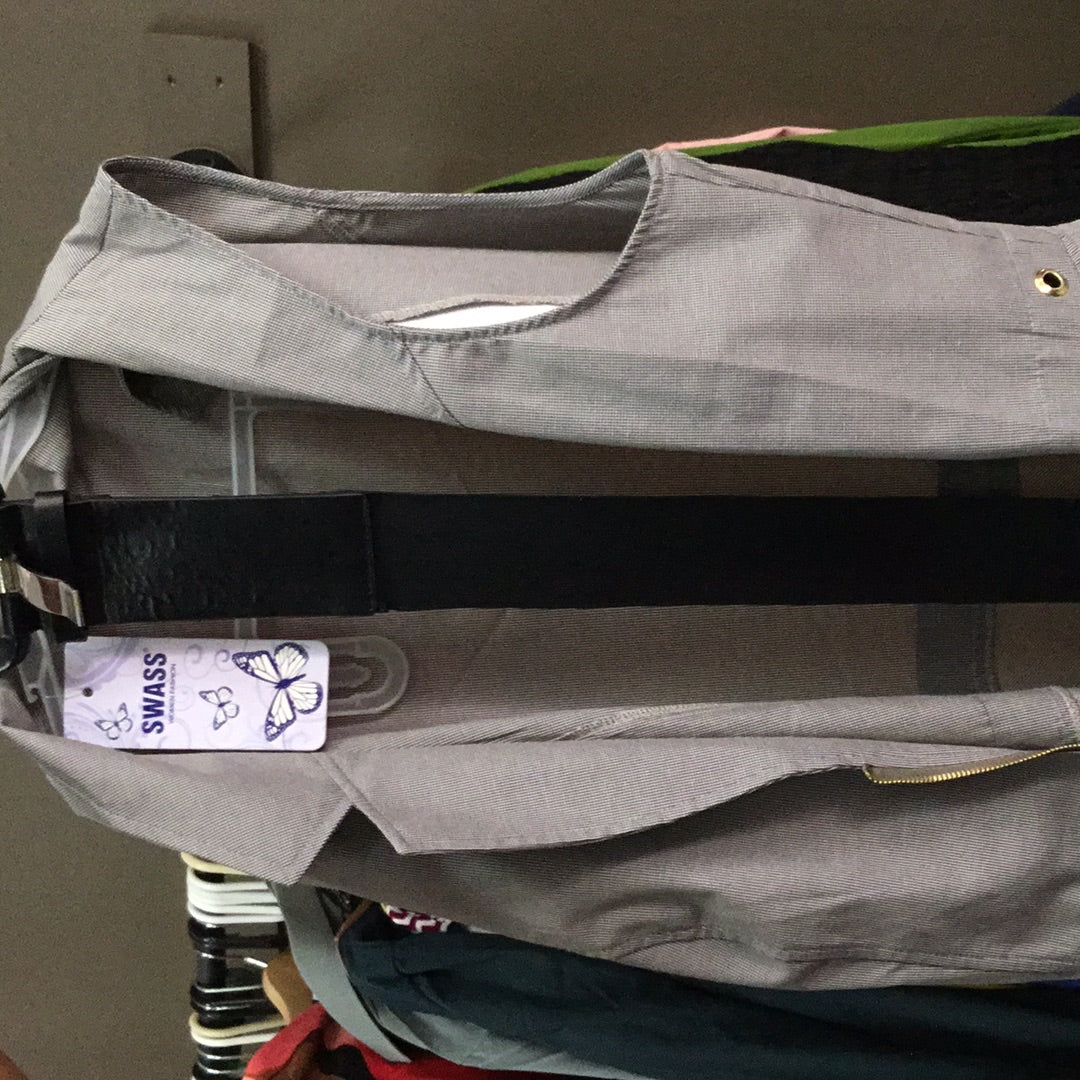 Swiss Gray Zip-Up with Gold Bracelets