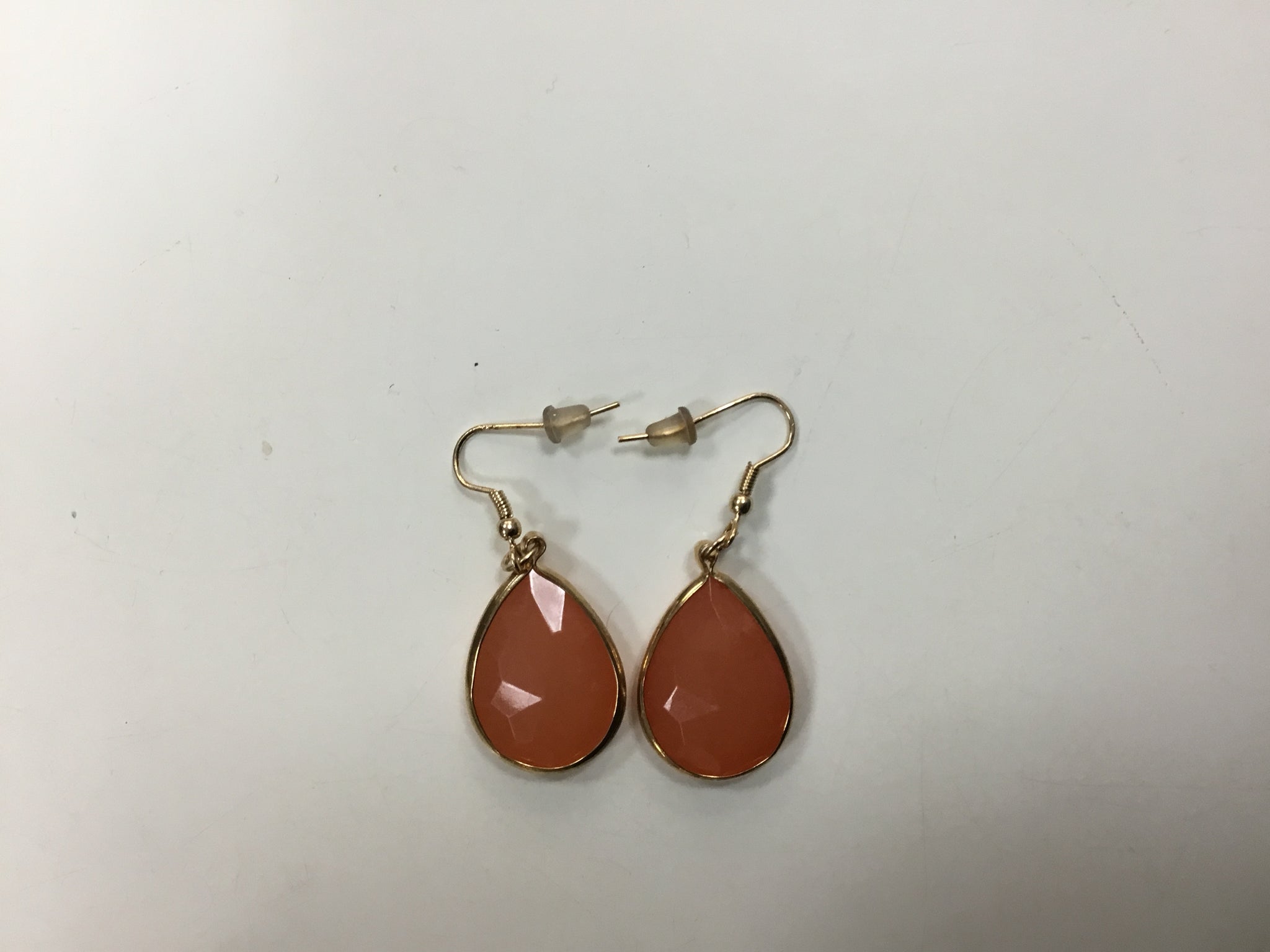Amber plastic stone earrings