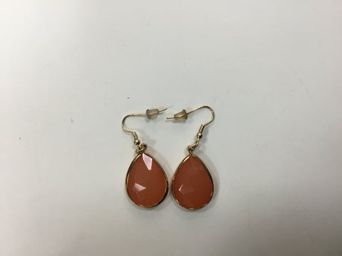 Amber plastic stone earrings