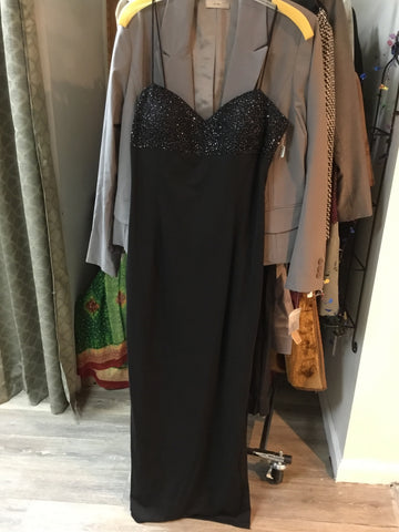 Black beaded evening dresses