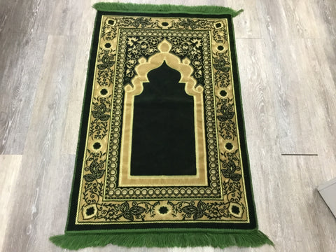 Green prayer rug
